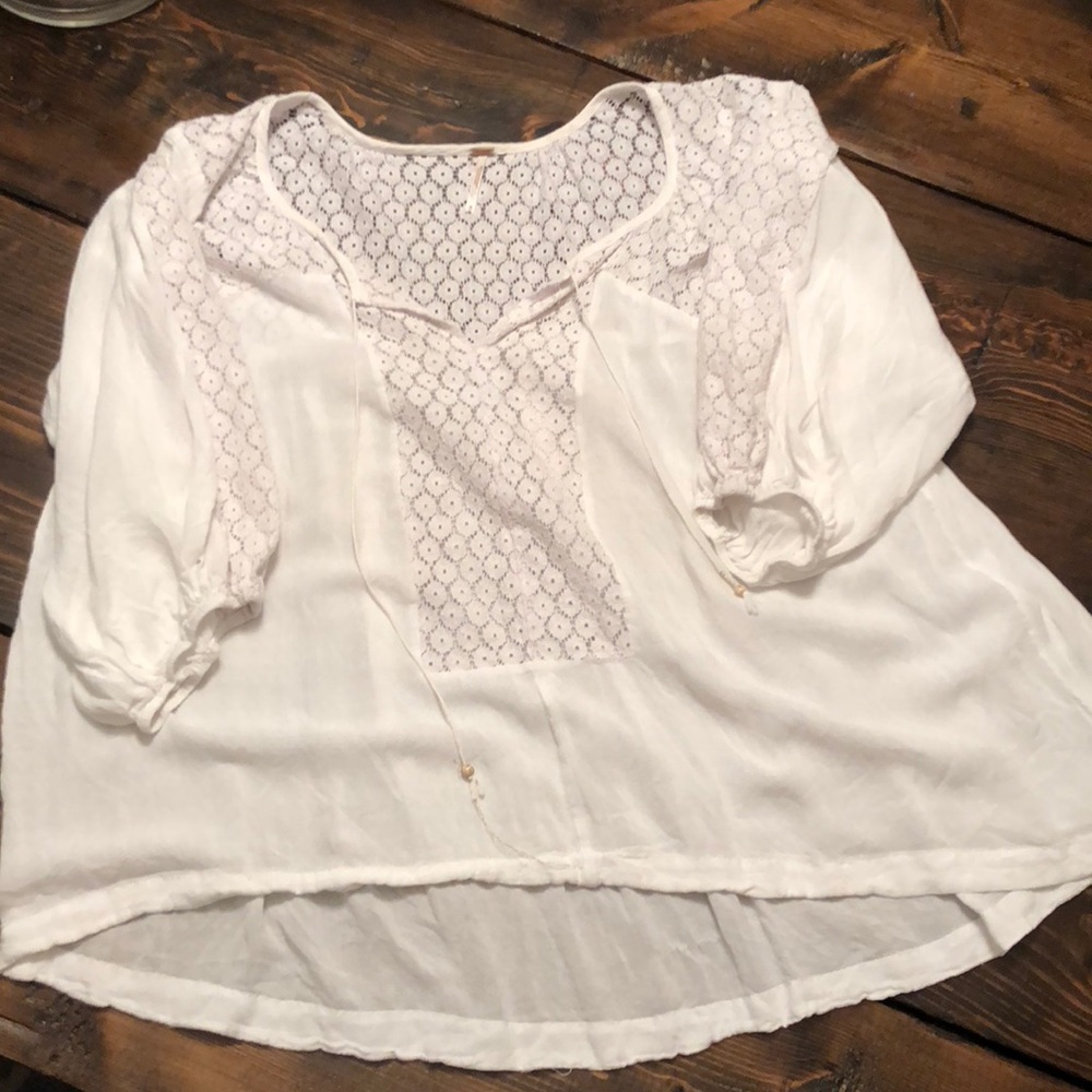 Free people eyelet sleeved shirt